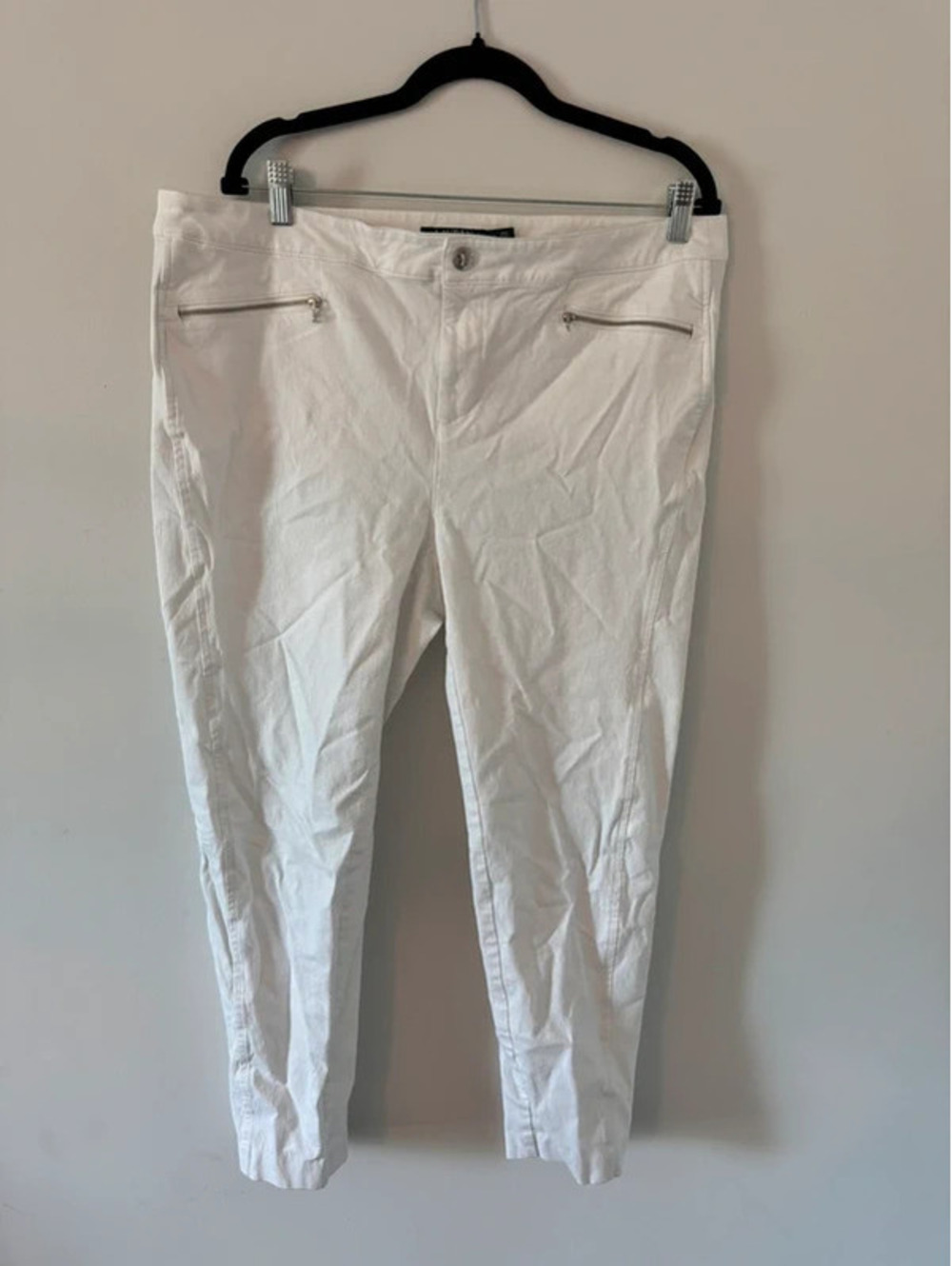 Lauren Ralph Lauren White Cotton Blend Pants Size 16W